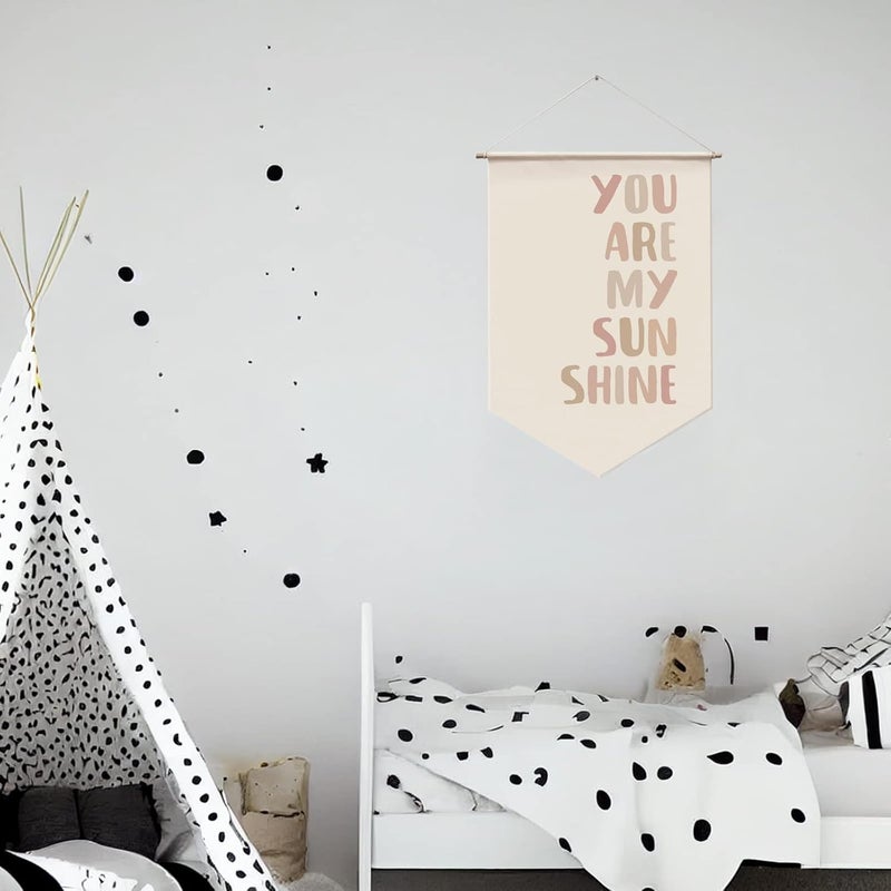 WCDHOR You Are My Sunshine Banner Wall Hanging Boho Banner Decor Kids Room Wall Art Wall Decorations Nursery Wall Decor for Bedroom Boho Nursery Wall Decor - Image 4